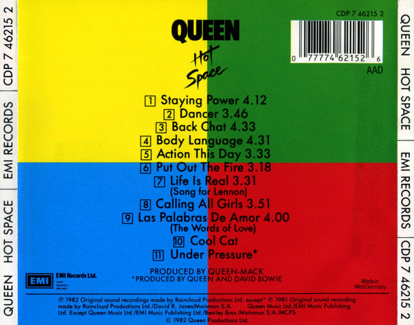 Queen : Hot Space (CD, Album, RE)