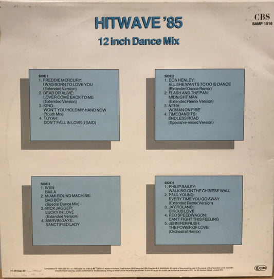 Various : Hitwave '85 (12 Inch Dance Mix) (2xLP, Comp, Smplr)