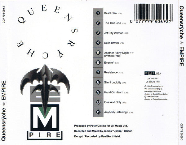 Queensrÿche : Empire (CD, Album, DAD)