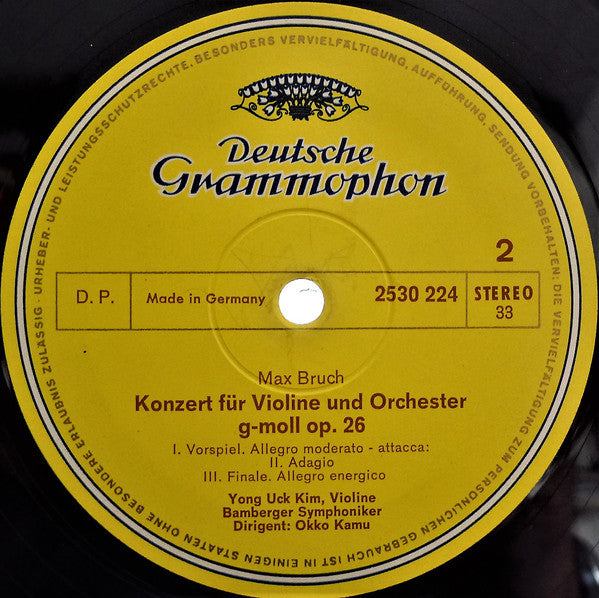 Felix Mendelssohn-Bartholdy • Max Bruch - Yong Uck Kim, Bamberger Symphoniker • Okko Kamu : Violinkonzerte = Violin Concertos (LP)