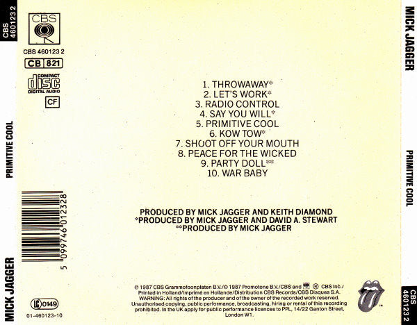 Mick Jagger : Primitive Cool (CD, Album)