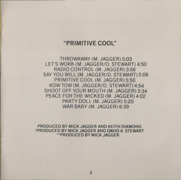 Mick Jagger : Primitive Cool (CD, Album)