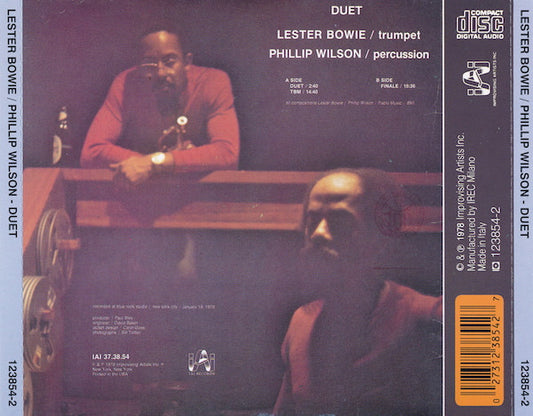 Lester Bowie / Phillip Wilson : Duet (CD, Album, RE)