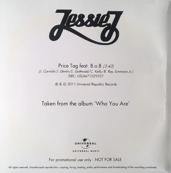 Jessie J Feat. B.o.B : Price Tag (CDr, Single, Promo)