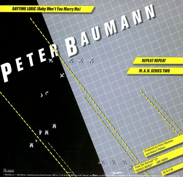 Peter Baumann : Daytime Logic (Baby Won't You Marry Me) / Repeat Repeat / M.A.N. Series Two (12")