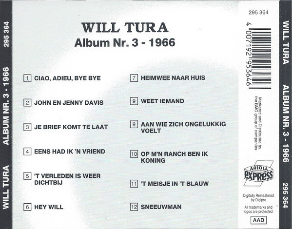 Will Tura : Album Nr. 3 - 1966 (CD, Album, RE, RM)