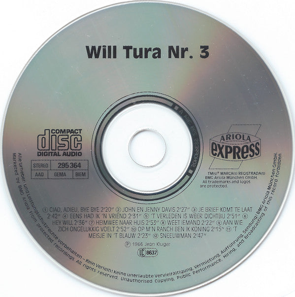 Will Tura : Album Nr. 3 - 1966 (CD, Album, RE, RM)