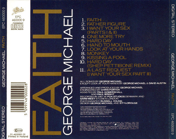 George Michael : Faith (CD, Album, Ltd, Pic)