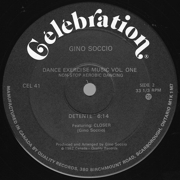 Gino Soccio : Dance Exercise Music Volume One (12", RE)