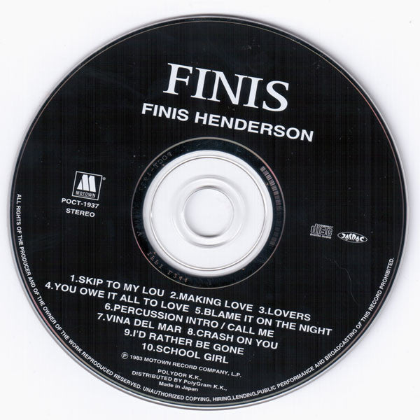 Finis Henderson : Finis (CD, Album, RE)