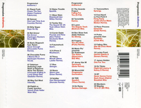 Various : Progressive Anthems - The Best Progressive House And Trance (2xCD, Mixed)