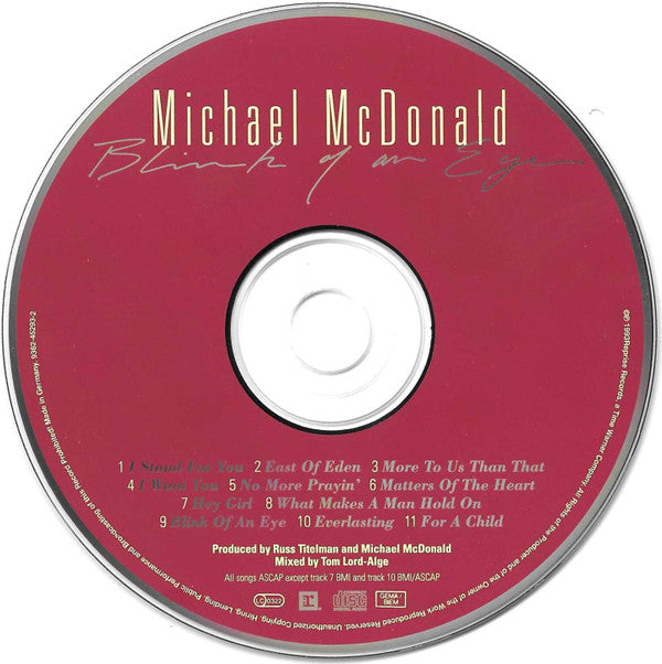 Michael McDonald : Blink Of An Eye (CD, Album)