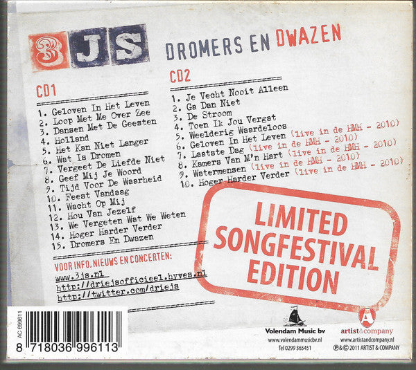 3JS : Dromers En Dwazen (Limited Songfestival Edition) (2xCD, Album)