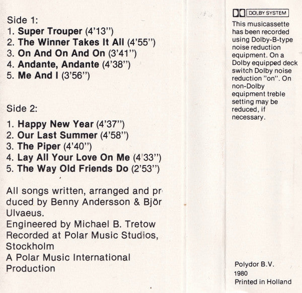 ABBA : Super Trouper (Cass, Album)