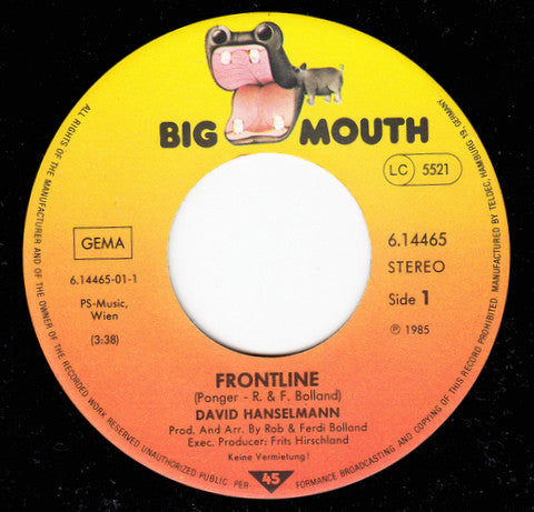 David Hanselmann : Frontline (7", Single)