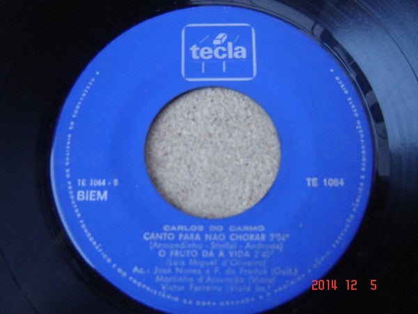 Carlos Do Carmo : Duas Lágrimas De Orvalho (7", EP)