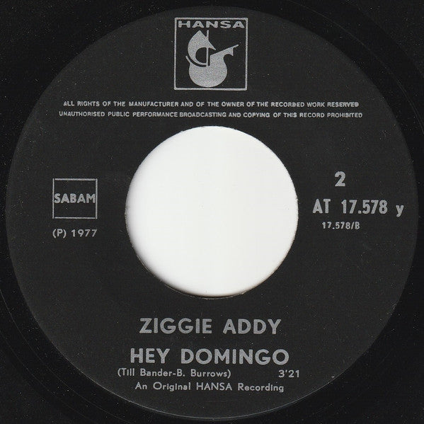 Ziggie Addy : Touch Me / Hey Domingo (7")