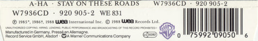 a-ha : Stay On These Roads (CD, Mini, Single)