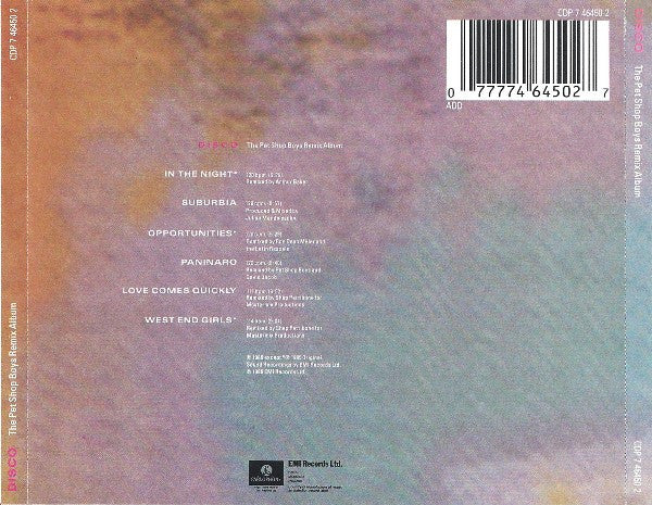 Pet Shop Boys : Disco (CD, Comp)