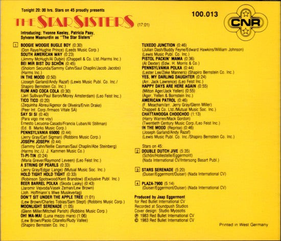 Stars On 45 Proudly Presents The Star Sisters : Tonight 20.00 Hrs (CD, Album, RE)