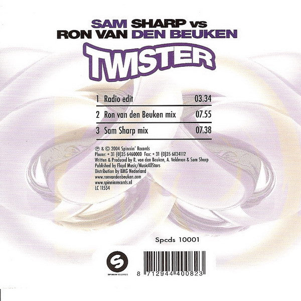 Sam Sharp Vs Ron van den Beuken : Twister (CD, Single)