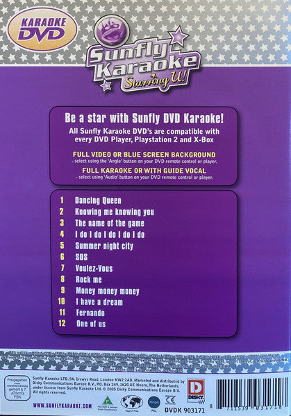 Unknown Artist : Sunfly Karaoke Featuring The Hits In The Style Of ABBA (DVD-V, PAL)