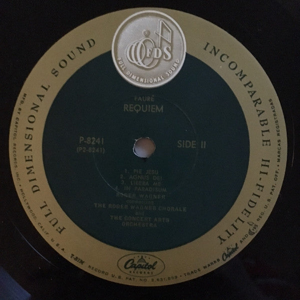 Gabriel Fauré - Roger Wagner : Requiem, Op. 48 (LP, Album, RP)