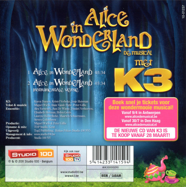 K3 : Alice In Wonderland (De Musical) (CD, Single)