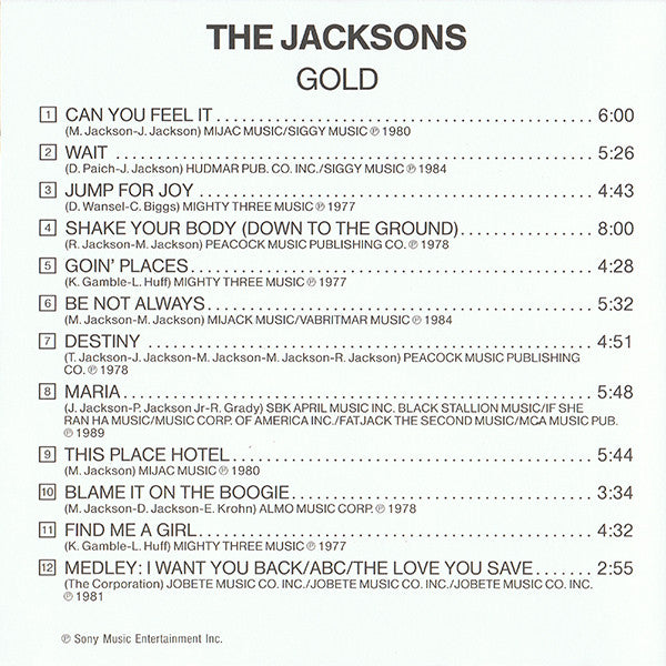 The Jacksons : Gold (CD, Comp, RE)
