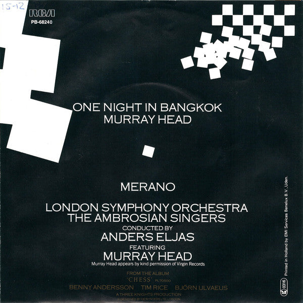 Murray Head : One Night In Bangkok (7", Single)