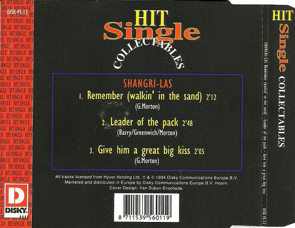 The Shangri-Las : Remember (Walkin' In The Sand) - Leader Of The Pack - Give Him A Great Big Kiss (CD, Single)