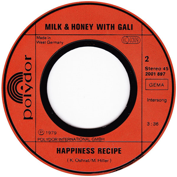 Milk And Honey With Gali Atari : Goodbye New York (7", Single)