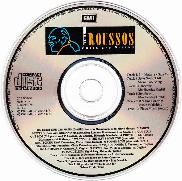 Demis Roussos : Voice And Vision (CD, Album)
