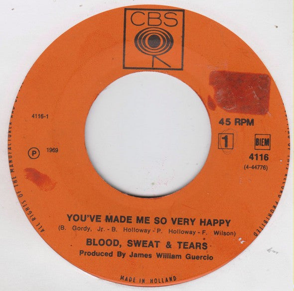 Blood, Sweat And Tears : You've Made Me So Very Happy (7", Single)