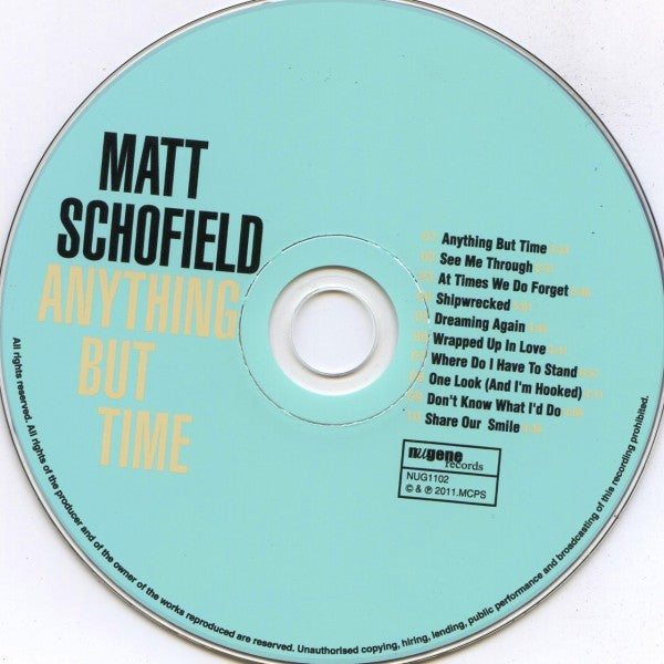 Matt Schofield : Anything But Time (CD, Album)
