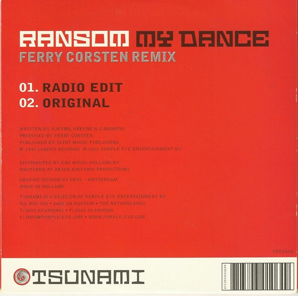Ransom : My Dance (Ferry Corsten Remix) (CD, Single)