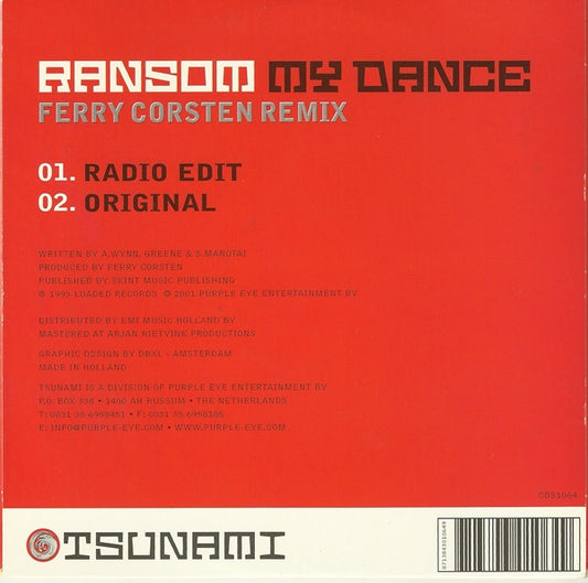 Ransom : My Dance (Ferry Corsten Remix) (CD, Single)