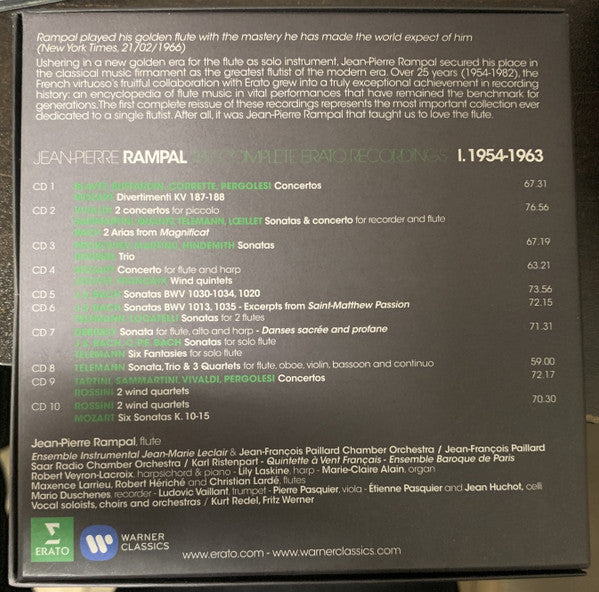 Jean-Pierre Rampal : The Complete Erato Recordings I. 1954-1963 (10xCD, Comp, Mono + Box)