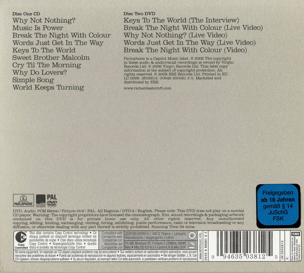 Richard Ashcroft : Keys To The World (CD, Album, Copy Prot. + DVD-V, PAL + S/Edition, Sl)