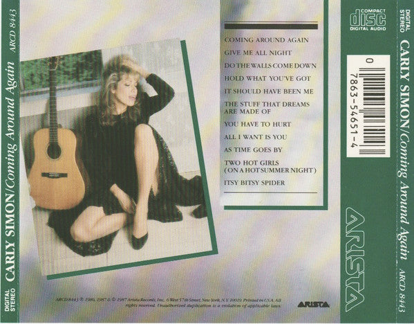 Carly Simon : Coming Around Again (CD, Album, M/Print)