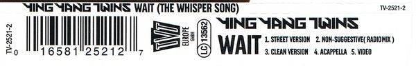 Ying Yang Twins : Wait (The Whisper Song) (CD, Single, Enh)