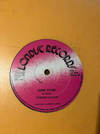 Tyrone Taylor : Come To Me (12", Pin)