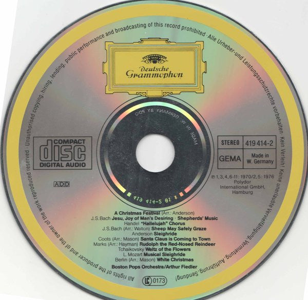 Boston Pops Orchestra, Arthur Fiedler : White Christmas (CD, Album, RM)