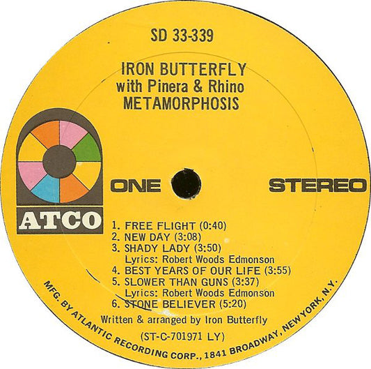 Iron Butterfly With Mike Pinera & El Rhino : Metamorphosis (LP, Album, LY,)