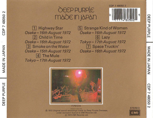Deep Purple : Made In Japan (CD, Album, RE)