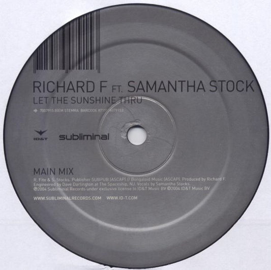 Richard F. Ft. Samantha Stocks : Let The Sunshine Thru (12")