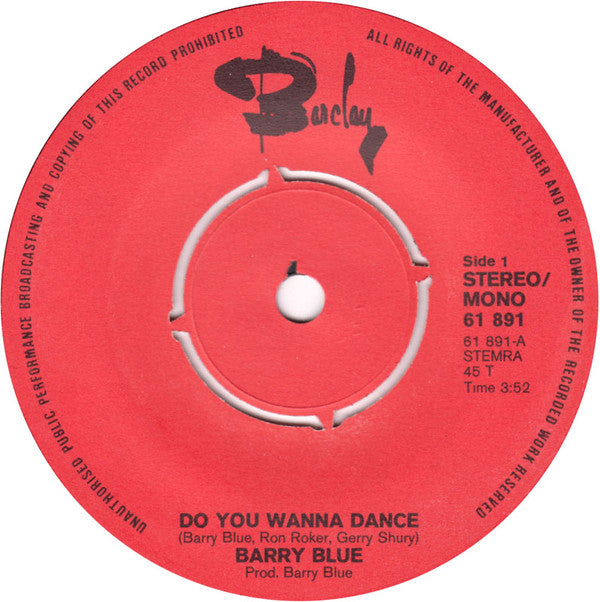 Barry Blue : Do You Wanna Dance (7", Single)