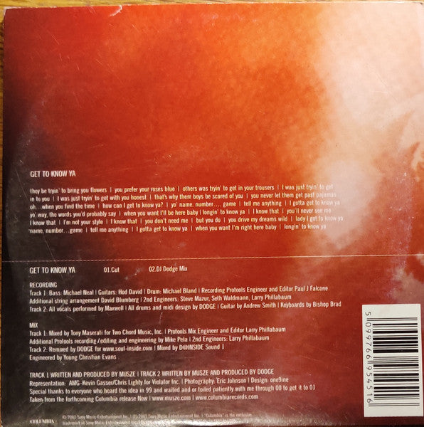 Maxwell : Get To Know Ya (CD, Single)