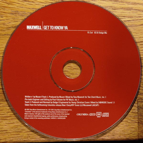 Maxwell : Get To Know Ya (CD, Single)