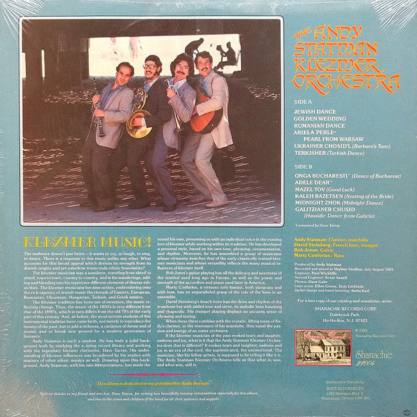The Andy Statman Klezmer Orchestra : The Andy Statman Klezmer Orchestra (LP, Album)